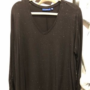 Apt 9 black blouse with silver speckles